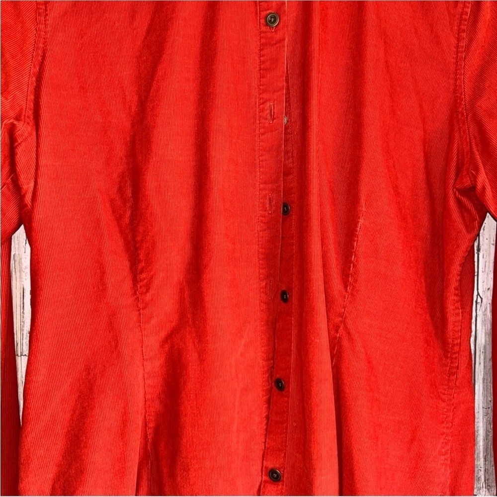 J. Jill Reddish Orange Corduroy Button Down - Picture 2 of 5